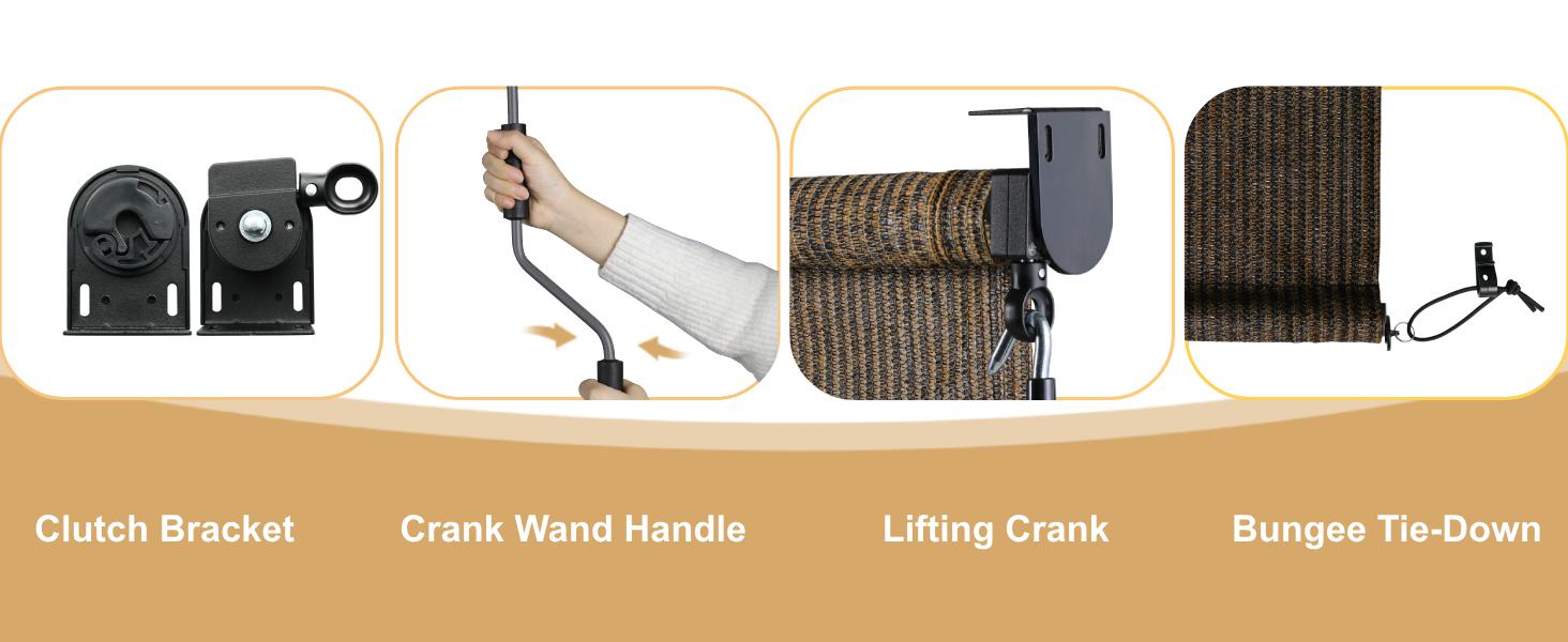 TLGREEN HDPE Outdoor Roller Shade - 1pc Patio Pergola Shade Cloth with Aluminum Tube & Cordless Wand Operation, Perfect for Sun Shade Design，Adjustable&nbsp; Canopy, mothers day&nbsp;gifts&nbsp;ideas