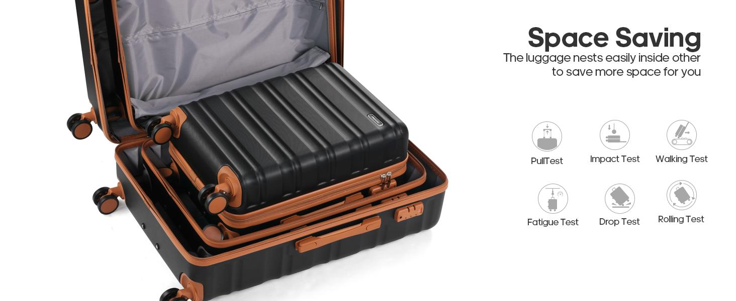 Miusse&UKEIN 3-Piece Hardshell Luggage Set, 20/24/28 inch Suitcases with QuietGlide Spinner Wheels, TSA Lock, Maxpac Organization System, Durable Stylish Carry On Luggage, Mother's Day Gift