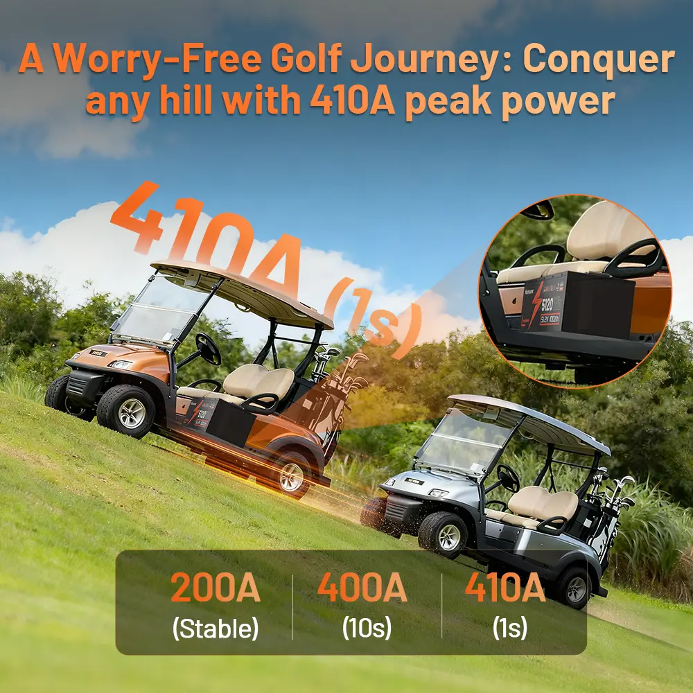 Batería HumsiENK de 48 V y 100 Ah LiFePO4 para carrito de golf