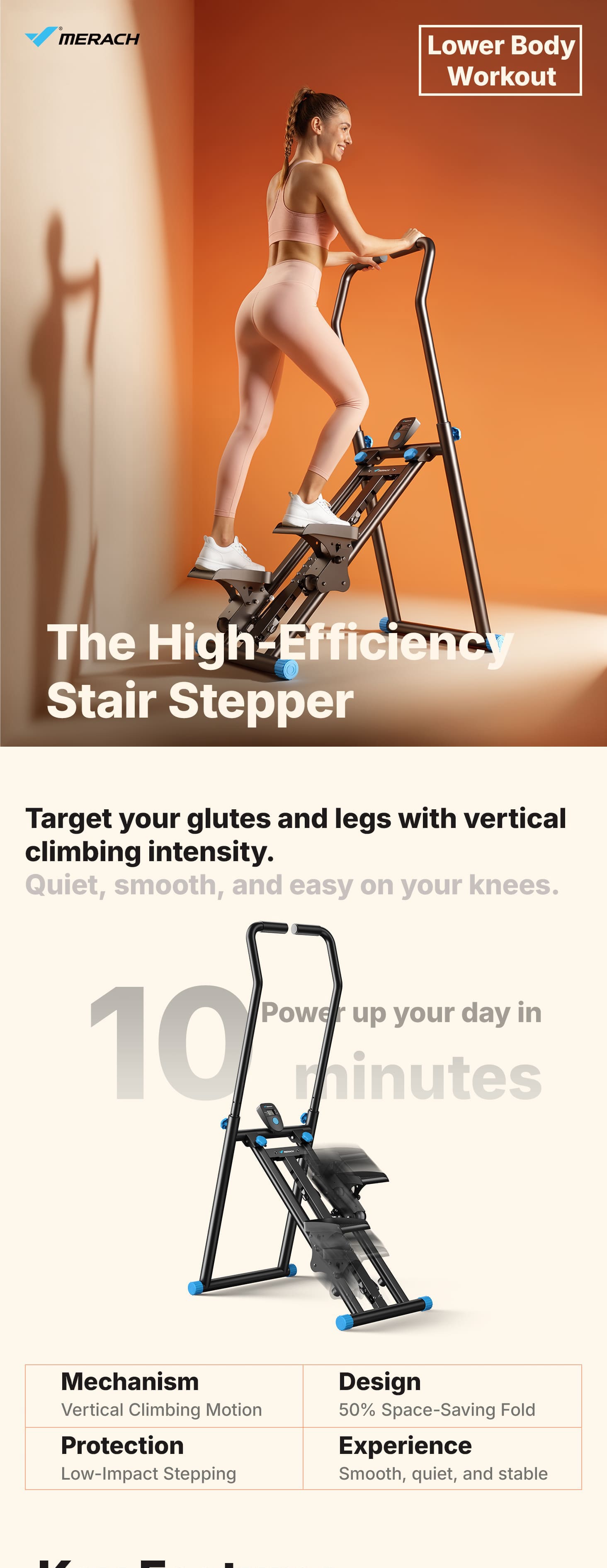 Merach Stair Stepper with Handlebar for Full-Body Workout,330LBS Capacity, Compact Cardio Climber Exercise Machinewith Adjustable Pedals, Vertical Climber, OutdoorFun for Home Gym Summervibes Merach Stair Stepper with Handlebar for Full-Body Workout,330LBS Capacity, Compact Cardio Climber Exercise Machinewith Adjustable Pedals, Vertical Climber, OutdoorFun for Home Gym Summervibes