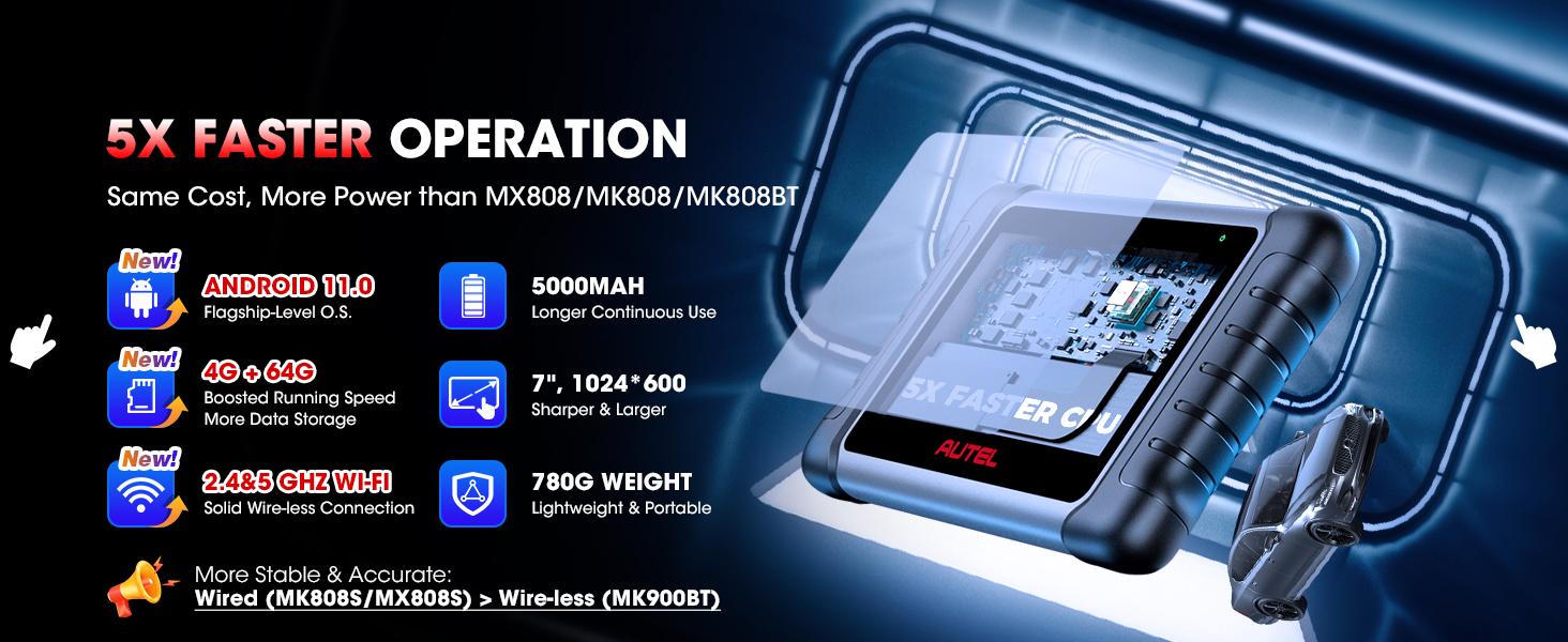 Autel Scanner MaxiCOM MK808S Car Diagnostic Scan Tool Bi-directional All Systems Diagnosis 28+ Services Active Test Automotive,father'sdaygifts