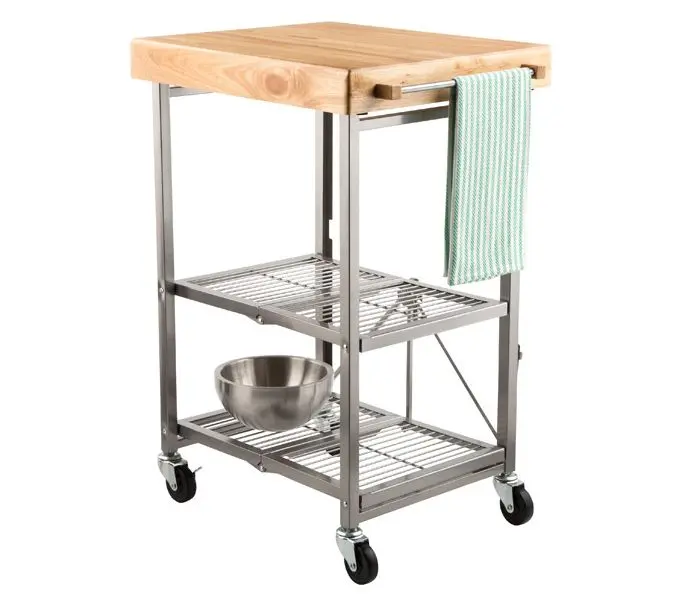 Carrito de cocina plegable Origami: espacio inmediato para preparar y servir
