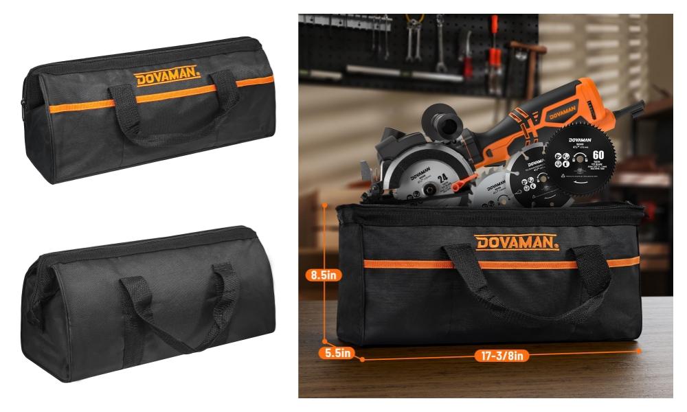 DOVAMAN Circular Saw, 5.8A 4-1/2" w/Laser, Auxiliary Handle, 6 Saw Blades(4½", 4¾") Max Cutting Depth 1-11/16", Wood, Soft Metal, Plastic, Tile-MCS01A,#Summervibes DOVAMAN Circular Saw, 5.8A 4-1/2" w/Laser, Auxiliary Handle, 6 Saw Blades(4½", 4¾") Max Cutting Depth 1-11/16", Wood, Soft Metal, Plastic, Tile-MCS01A,#Summervibes