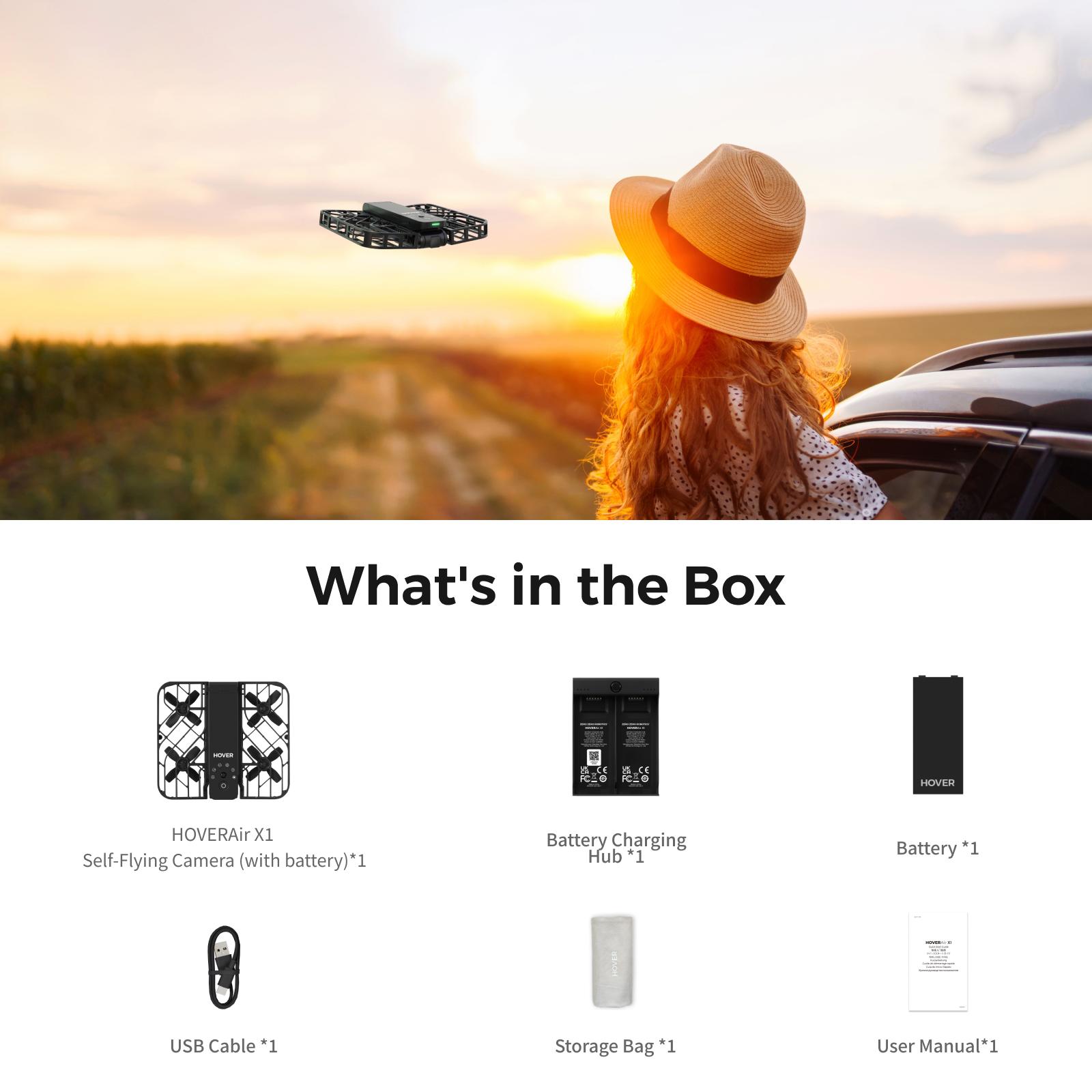 HOVERAir X1 Pocket-Sized Self-Flying Camera Lightweight Quadcopter with 5 Pre-Programmed Flights Foldable Design 125g Portable Electronic Handbag Mechanical Recording Drone HOVERAir X1 Pocket-Sized Self-Flying Camera Lightweight Quadcopter with 5 Pre-Programmed Flights Foldable Design 125g Portable Electronic Handbag Mechanical Recording Drone