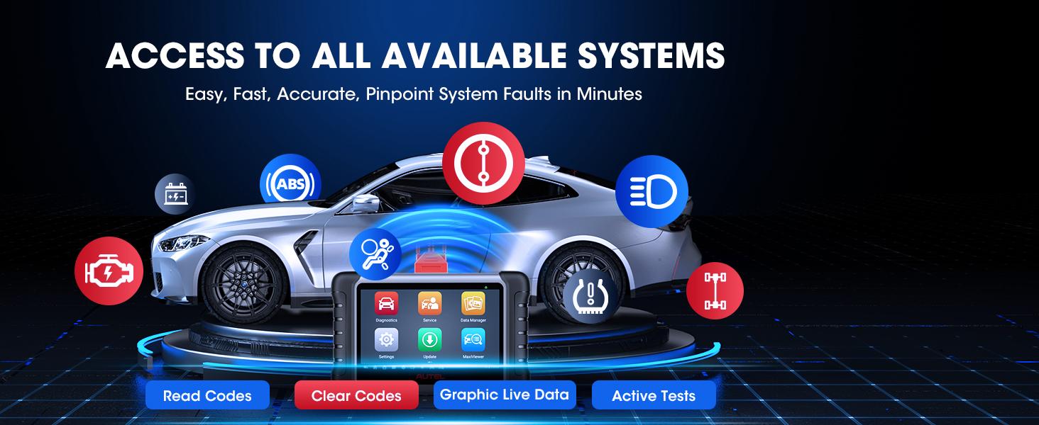 Autel Scanner MaxiCOM MK808S Car Diagnostic Scan Tool Bi-directional All Systems Diagnosis 28+ Services Active Test Automotive,father'sdaygifts