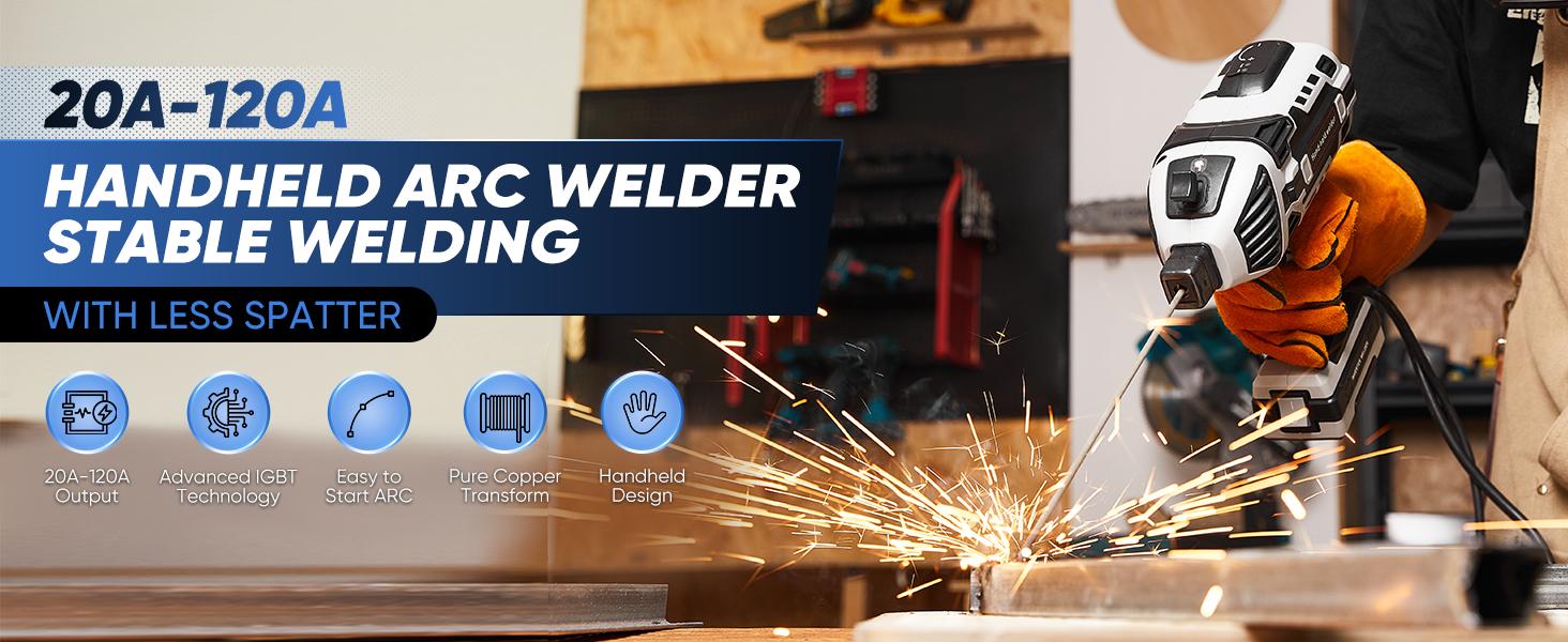 FIRMOAK Portable Electric ARC Welding Machine - 110V Handheld IGBT Inverter Welder, 5 Variable Current Adjustment, 3/32" Wire Rod Compatibility, Complete Tools Kit for Home & Auto Repair FIRMOAK Portable Electric ARC Welding Machine - 110V Handheld IGBT Inverter Welder, 5 Variable Current Adjustment, 3/32" Wire Rod Compatibility, Complete Tools Kit for Home & Auto Repair