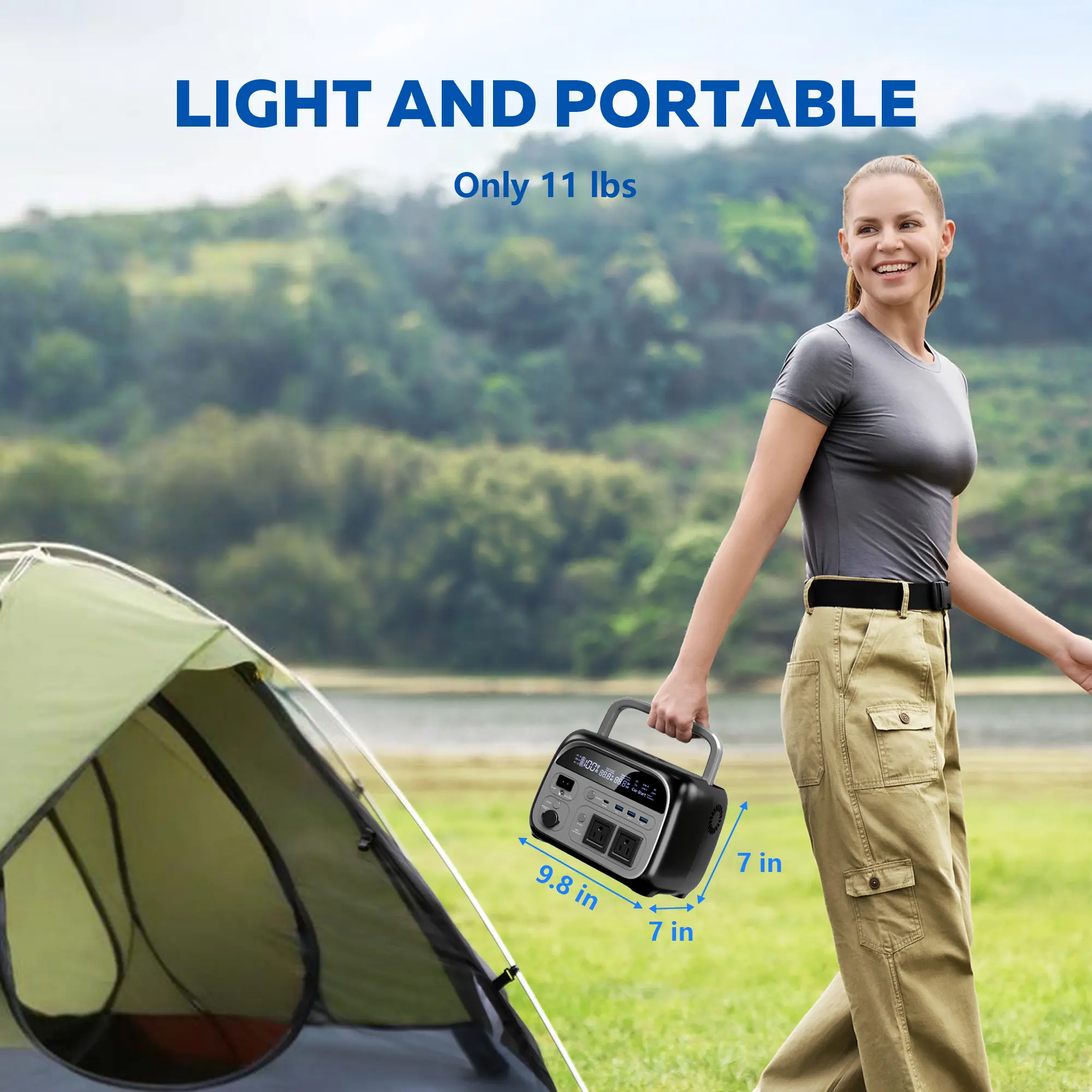 Estación de energía portátil CTOLITY AP400 de 500 W/345 Wh, batería de respaldo LiFePo4 con UPS y cargador inalámbrico, artículos esenciales para acampar 2026 y preparación de emergencia para CPAP, generador solar, batería externa grande, cargador portáti