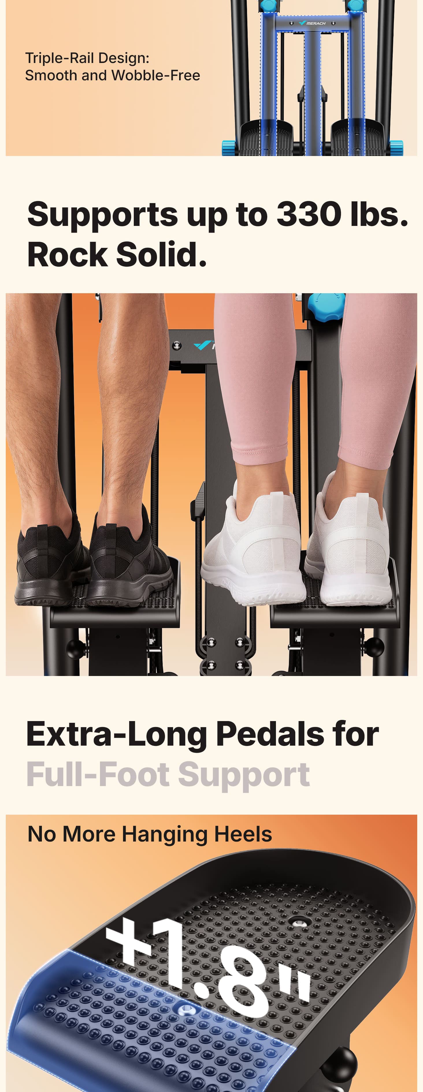 Merach Stair Stepper with Handlebar for Full-Body Workout,330LBS Capacity, Compact Cardio Climber Exercise Machinewith Adjustable Pedals, Vertical Climber, OutdoorFun for Home Gym Summervibes Merach Stair Stepper with Handlebar for Full-Body Workout,330LBS Capacity, Compact Cardio Climber Exercise Machinewith Adjustable Pedals, Vertical Climber, OutdoorFun for Home Gym Summervibes