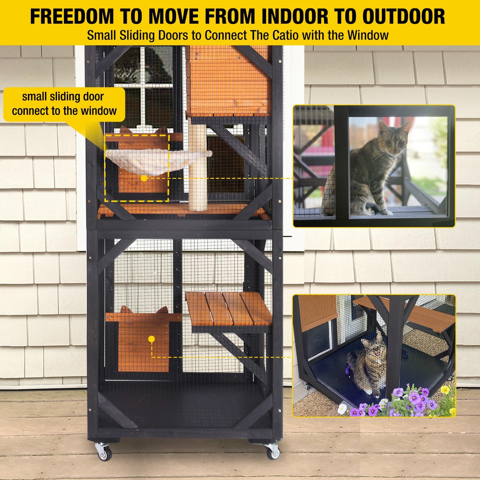 Aivituvin-Large/Medium Outdoor Cat Enclosure With wheels,Catio,Scratching Post and Hammock,Cat Enclosure For Indoor Cat,Patio furniture set,outdooor cat furniture Aivituvin-Large/Medium Outdoor Cat Enclosure With wheels,Catio,Scratching Post and Hammock,Cat Enclosure For Indoor Cat,Patio furniture set,outdooor cat furniture