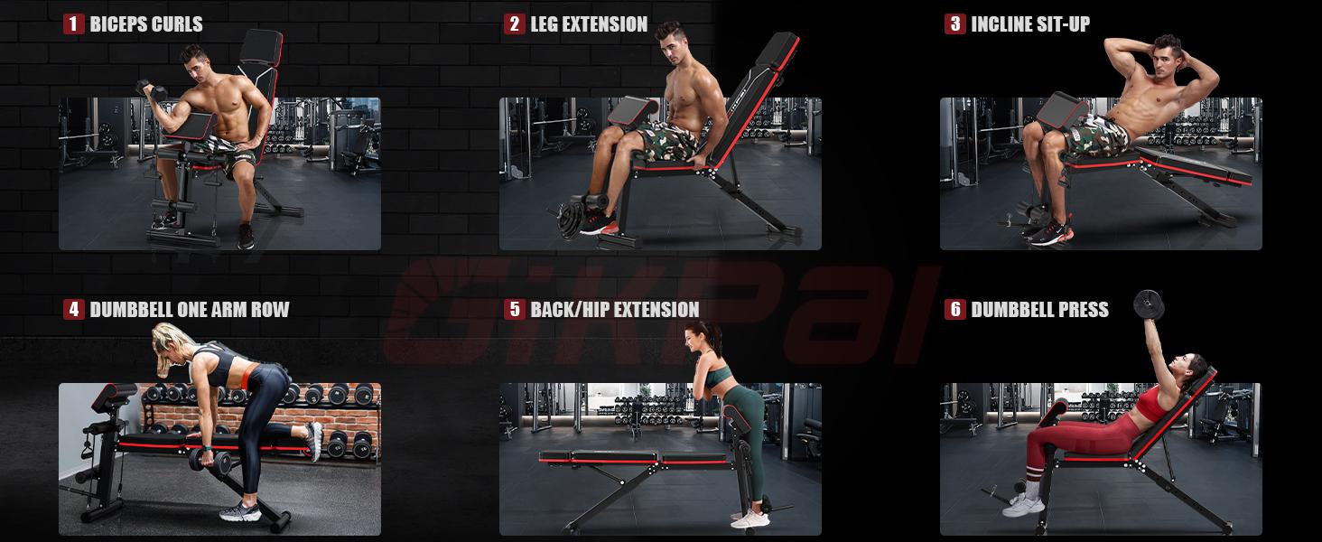 Bearbro 770 LB Adjustable Weight Bench Foldable Workout Bench Press for Full Body Strength Training, Incline Decline Bench with Fast Folding