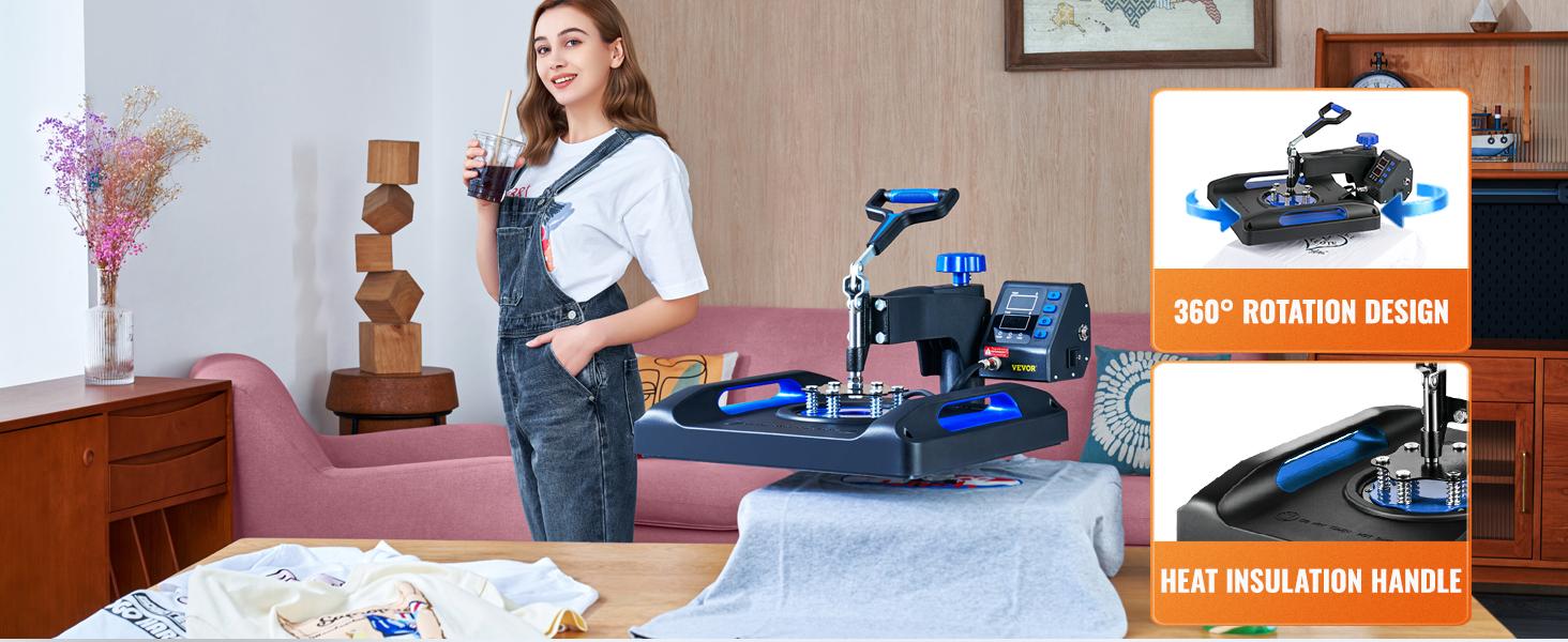 【fathersdaygift】VEVOR Heat Press Machine 15 x 15 Inch 8 in 1 Heat Press 800W Sublimation Machine 360° Rotation Swing Away 8 in 1 Shirt Printing Machine Dual-Tube Heating for DIY T-Shirts Cap & Mugs 【fathersdaygift】VEVOR Heat Press Machine 15 x 15 Inch 8 in 1 Heat Press 800W Sublimation Machine 360° Rotation Swing Away 8 in 1 Shirt Printing Machine Dual-Tube Heating for DIY T-Shirts Cap & Mugs