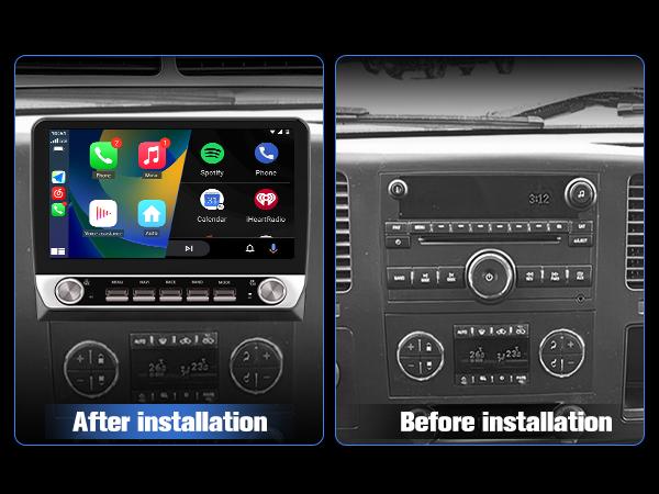 10.6 Inch Car Stereo for 2007-2013 Chevy Silverado & GMC Sierra, Android 15, Wireless Carplay/Android Auto, Bluetooth, WiFi, GPS Navigation 10.6 Inch Car Stereo for 2007-2013 Chevy Silverado & GMC Sierra, Android 15, Wireless Carplay/Android Auto, Bluetooth, WiFi, GPS Navigation