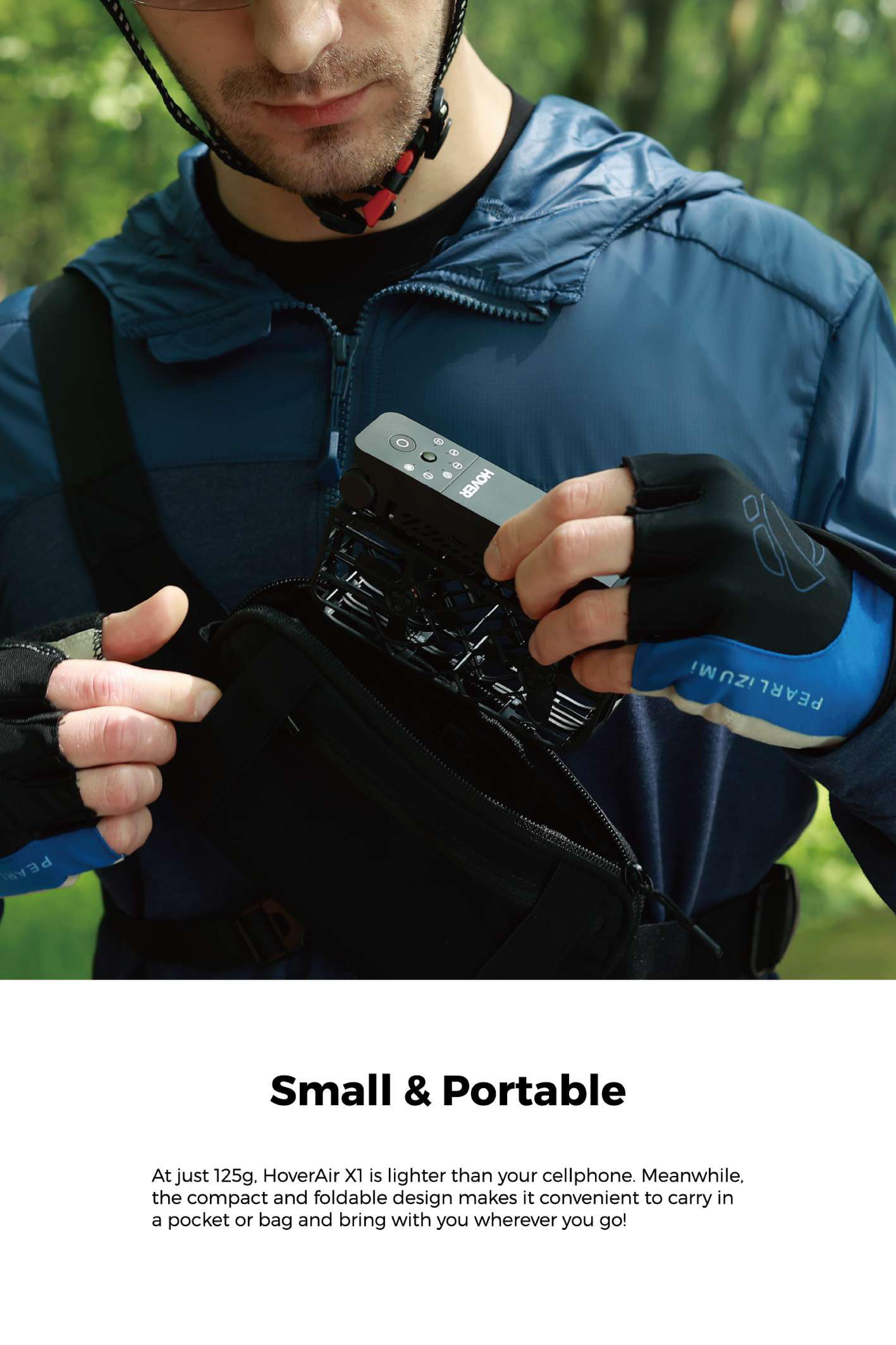HOVERAir X1 Pocket-Sized Self-Flying Camera Lightweight Quadcopter with 5 Pre-Programmed Flights Foldable Design 125g Portable Electronic Handbag Mechanical Recording Drone HOVERAir X1 Pocket-Sized Self-Flying Camera Lightweight Quadcopter with 5 Pre-Programmed Flights Foldable Design 125g Portable Electronic Handbag Mechanical Recording Drone