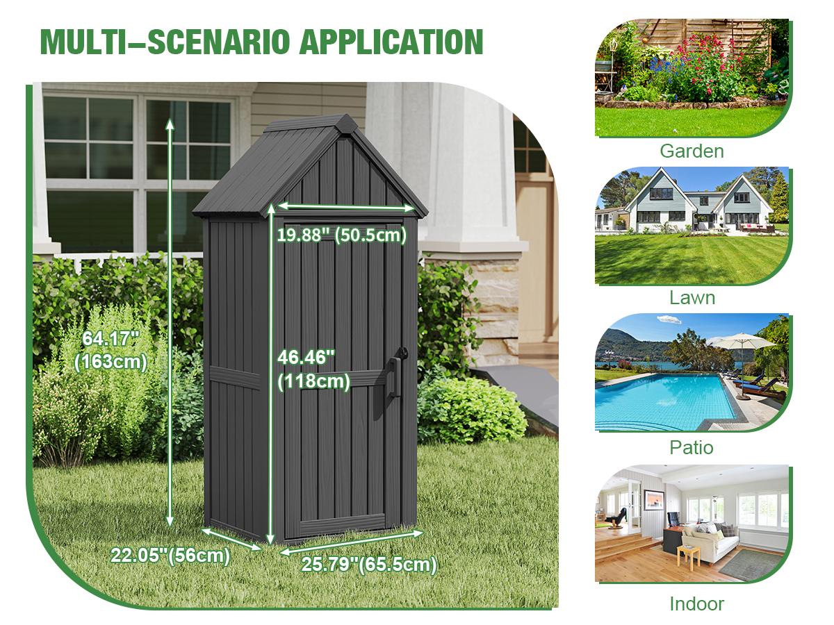 Outdoor Storage Cabinet, Cleaning Cabinet, Tool Cabinet, Rainproof and Waterproof, Sunproof for US Backyards & Patios, Garden Tool Room, Backyard Storage Box