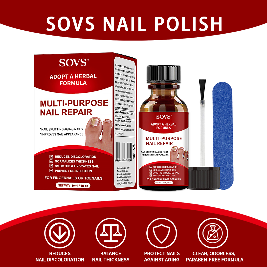 SOVS Toenail Fungus Treatment Extra Strength ,Antifungal Solution ,Triple Action Formula for Damaged Nails, Multi-Purpose Nail Repair,1 Fl Oz Manicure Therapy