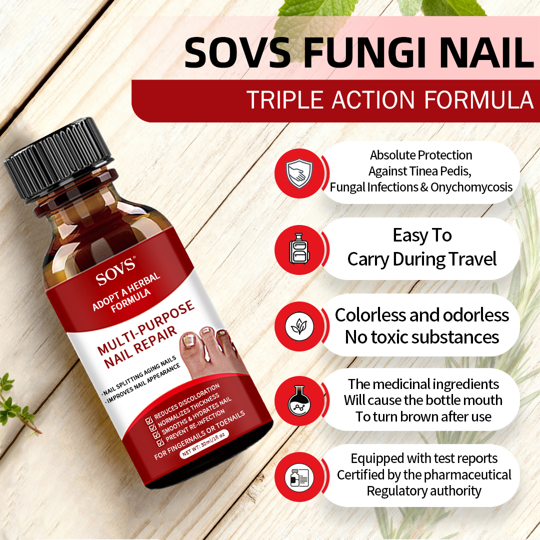 SOVS Toenail Fungus Treatment Extra Strength ,Antifungal Solution ,Triple Action Formula for Damaged Nails, Multi-Purpose Nail Repair,1 Fl Oz Manicure Therapy