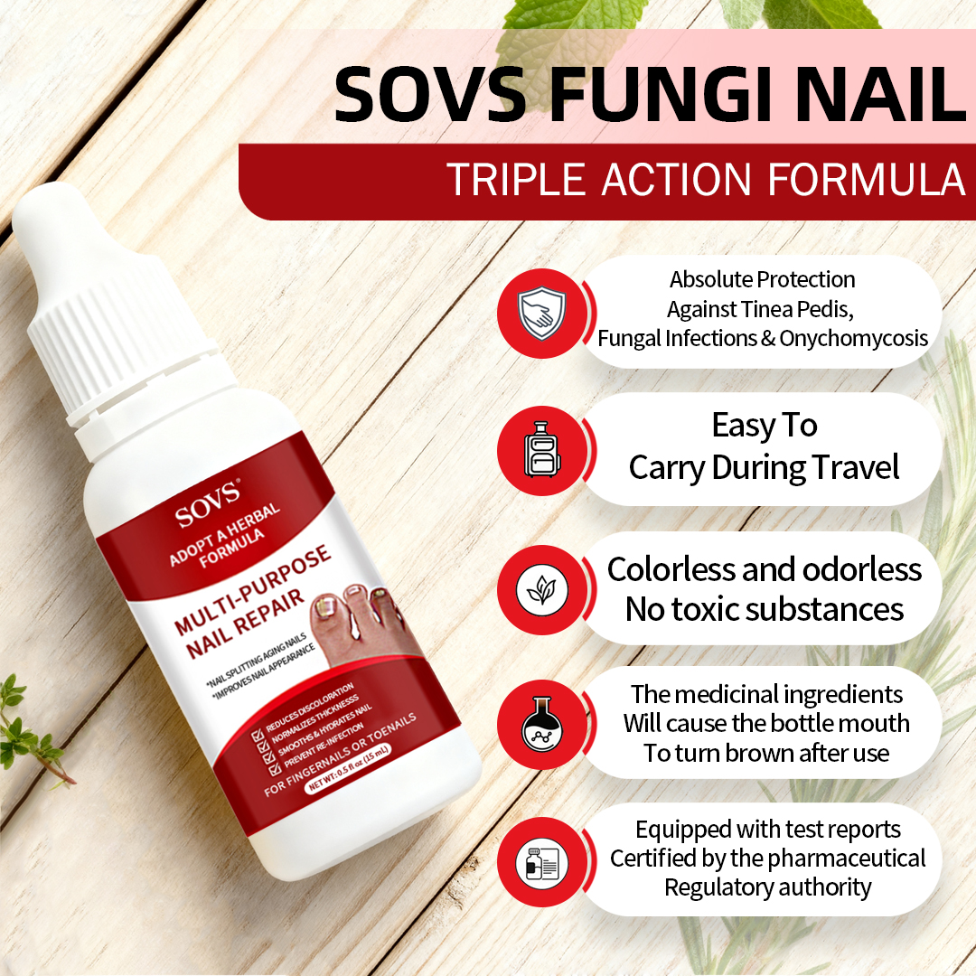 SOVS Toenail Fungus Treatment Extra Strength, Antifungal Solution for Toenail or Fingernail, Triple Action Formula for Remove Fungal, Repair and Renewal Damaged Nails, 0.5 Fl Oz