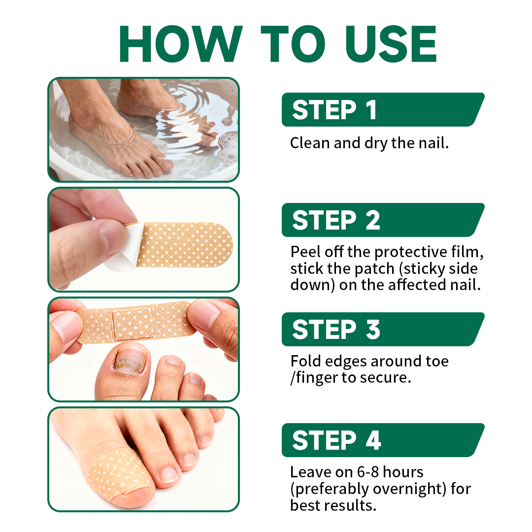 PUVIDA Fungal Nail Patches, 32 Pads Extra Strength Nail Repair Strips for Toenail & Fingernail, Restores Discolored, Thickened, Brittle Nails, 8-Week Nail Renewal Treatment