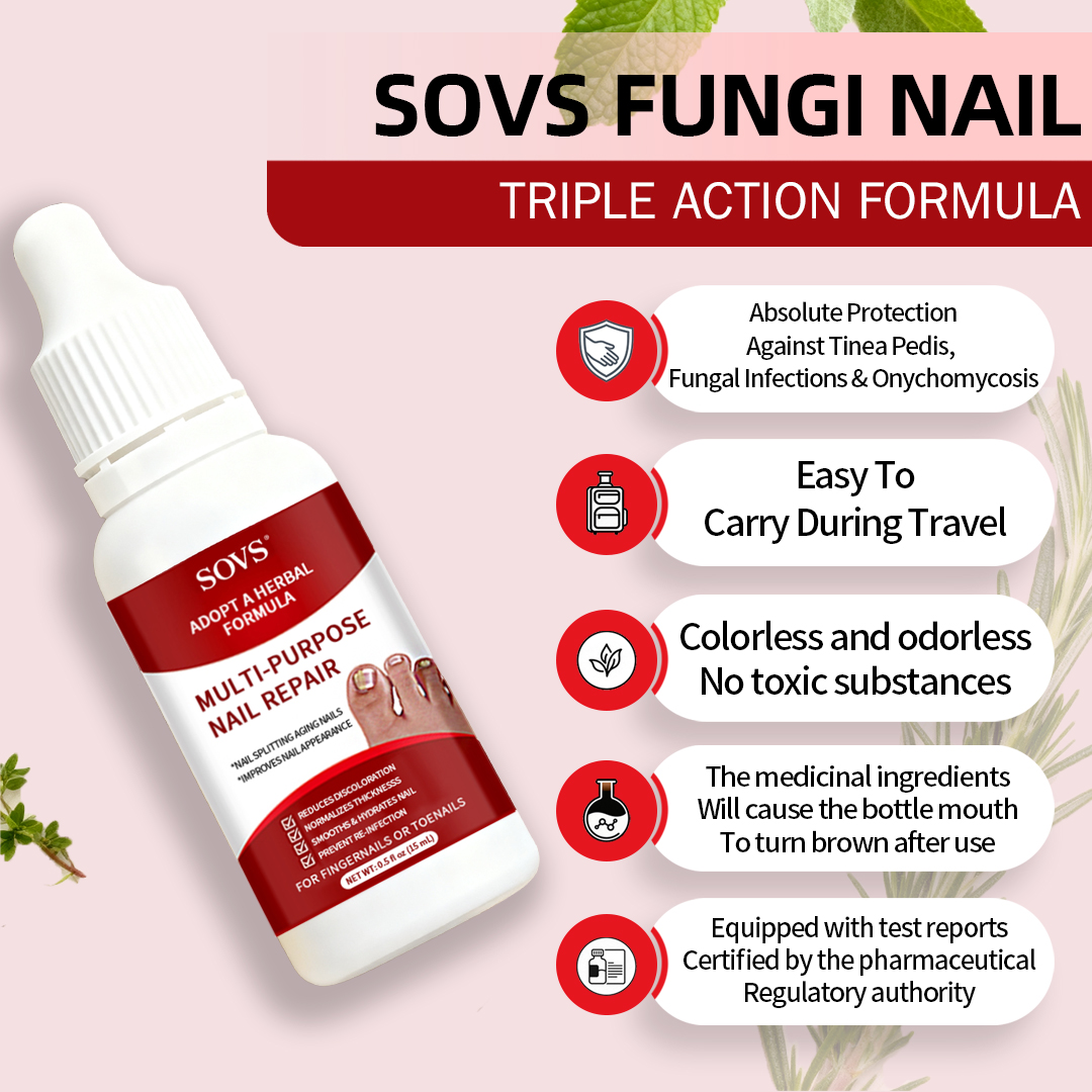 SOVS Toenail Fungus Treatment Extra Strength, Antifungal Solution for Toenail or Fingernail, Triple Action Formula for Remove Fungal, Repair and Renewal Damaged Nails, 0.5 Fl Oz