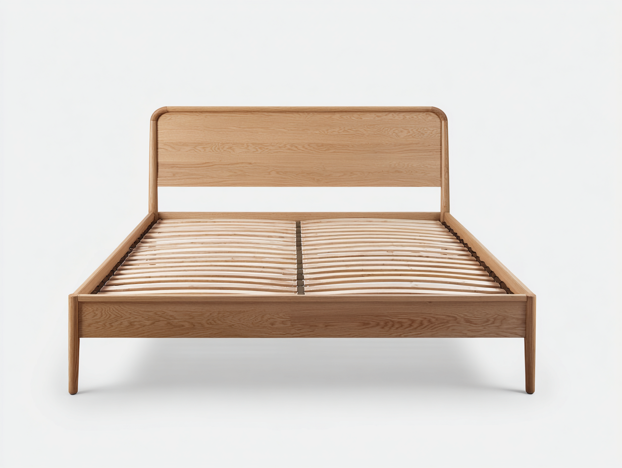 Camas dobles de madera maciza 200x160x100 cm - marrón - diseño moderno natural-Jaravaabode