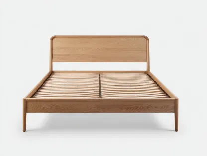 Camas dobles de madera maciza 200x160x100 cm - marrón - diseño moderno natural-Jaravaabode