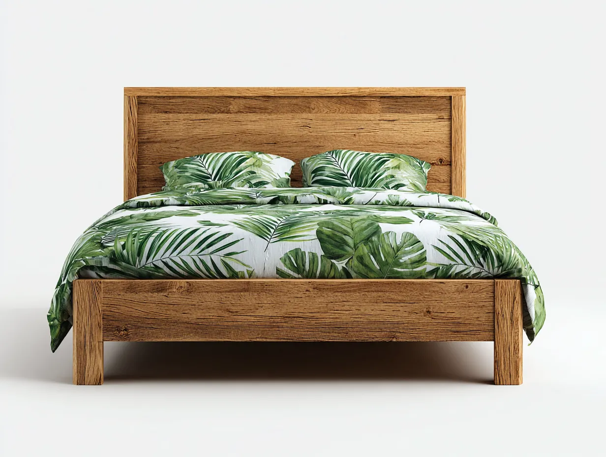 Camas dobles madera maciza 200x160x100 cm roble - diseño moderno para dormitorio-Jaravaabode