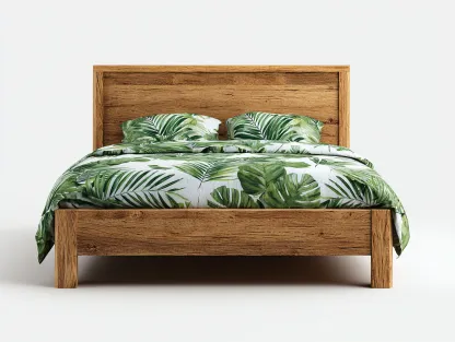 Camas dobles madera maciza 200x160x100 cm roble - diseño moderno para dormitorio-Jaravaabode