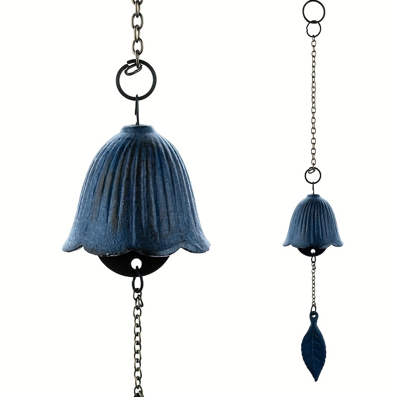 Metal Retro Hanging Leaf Bell, Balcony Outdoor Garden Hanging Decoration
