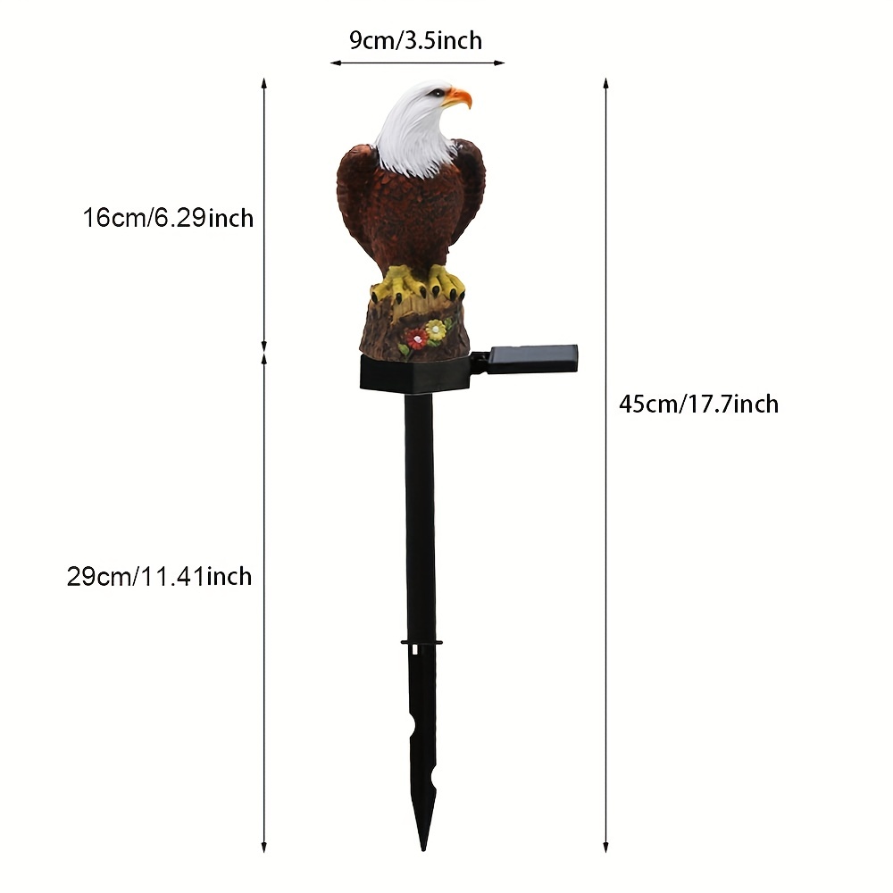 Solar Garden Light Outdoor, Eagle Solar Garden Stake Light, Waterproof Warm White LED Light For Garden