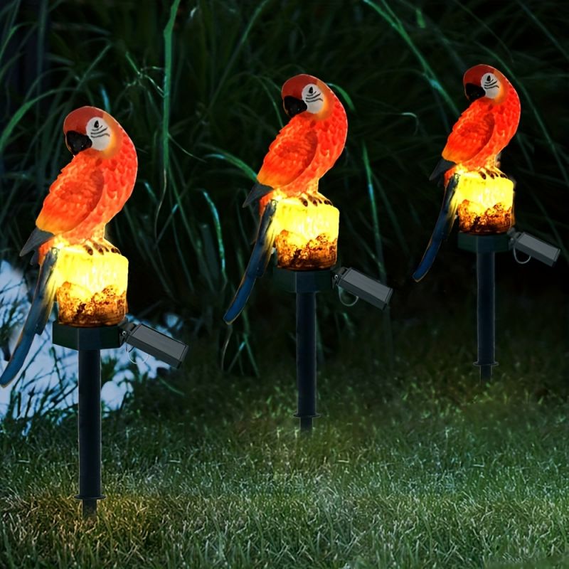 Resin Parrot Solar LED Stake Light
