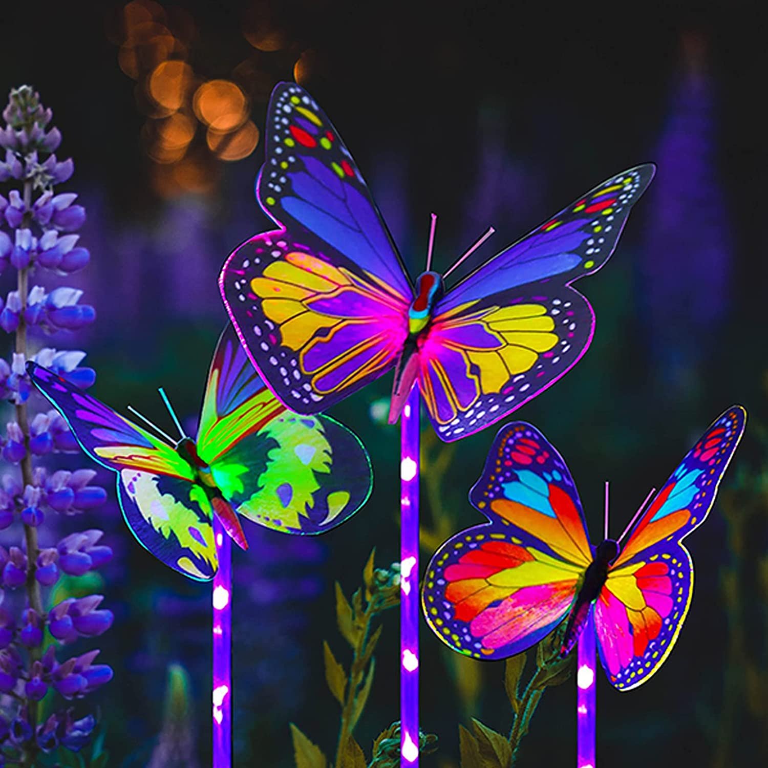 Solar Garden Butterfly Lights Outdoor Decor