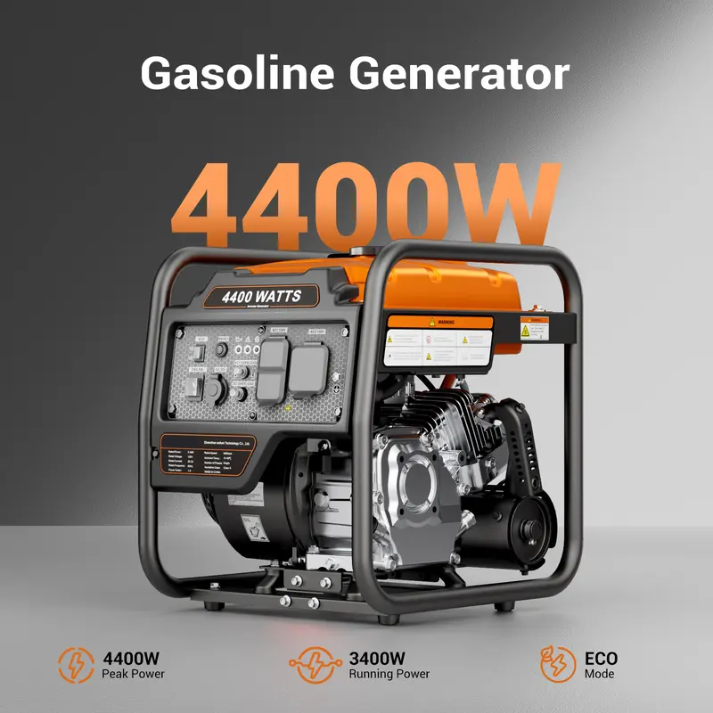 Generador portátil de 4400 vatios para uso fuera de la red eléctrica, equipo de energía para exteriores