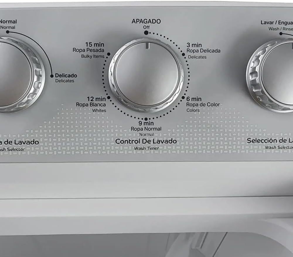 Lavadora Acros de 19kg Dos tinas Semiautomática MaxSpin Dry Blanca modelo ALD-1945JE