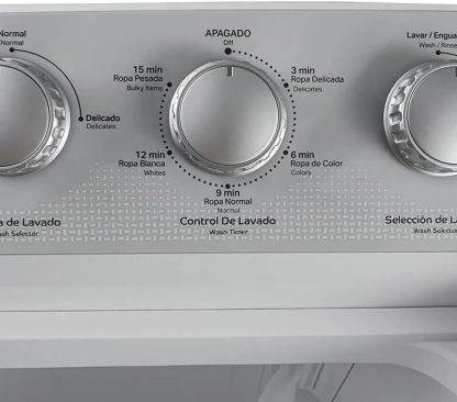 Lavadora Acros de 19kg Dos tinas Semiautomática MaxSpin Dry Blanca modelo ALD-1945JE