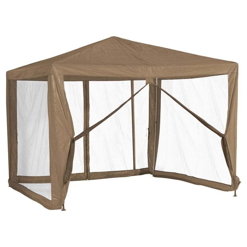 Toldo de restaurante color topo con mosquitera apto para terraza exterior patio 3 x 3 m