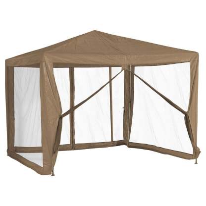 Toldo de restaurante color topo con mosquitera apto para terraza exterior patio 3 x 3 m