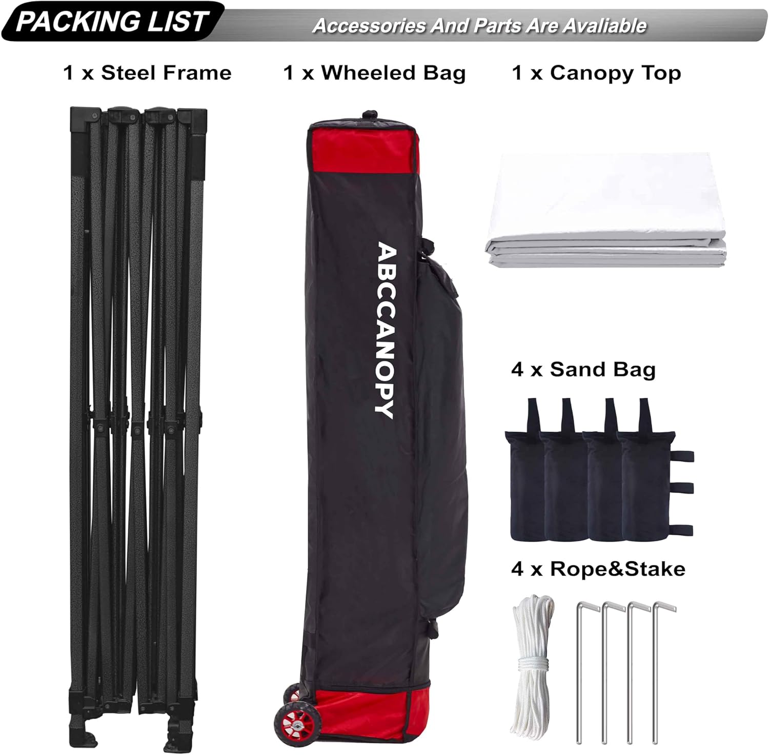 ABCCANOPY Kingkong-Series - Juego de Dosel instantáneo Comercial de 10 x 10 pies (Incluye Bolsa de Transporte de 30 Colores), Azul (Sky Blue)