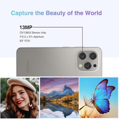 DOOGEE N55 Android 14 Teléfono móvil,9GB+128GB Expandible 1TB Teléfono Android,6.56" HD+ 90Hz Teléfono móvil Desbloqueado,5150mAh Batería,13MP+8MP,Dual SIM 4G Teléfono,Face Unlock,OTG/T-Mobile