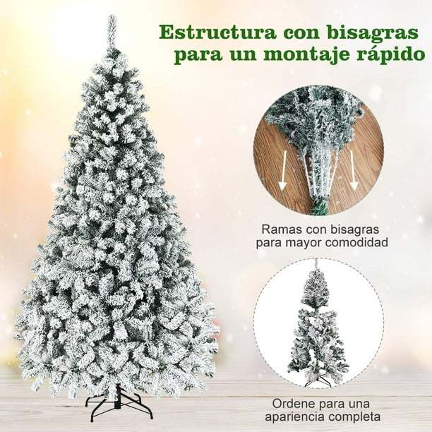 Costway 2,25m Árbol de Navidad con 1010 Ramas y 450 luces LED Ideal Como Decoración para las Fiestas Costway Modern