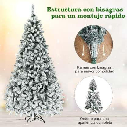 Costway 2,25m Árbol de Navidad con 1010 Ramas y 450 luces LED Ideal Como Decoración para las Fiestas Costway Modern