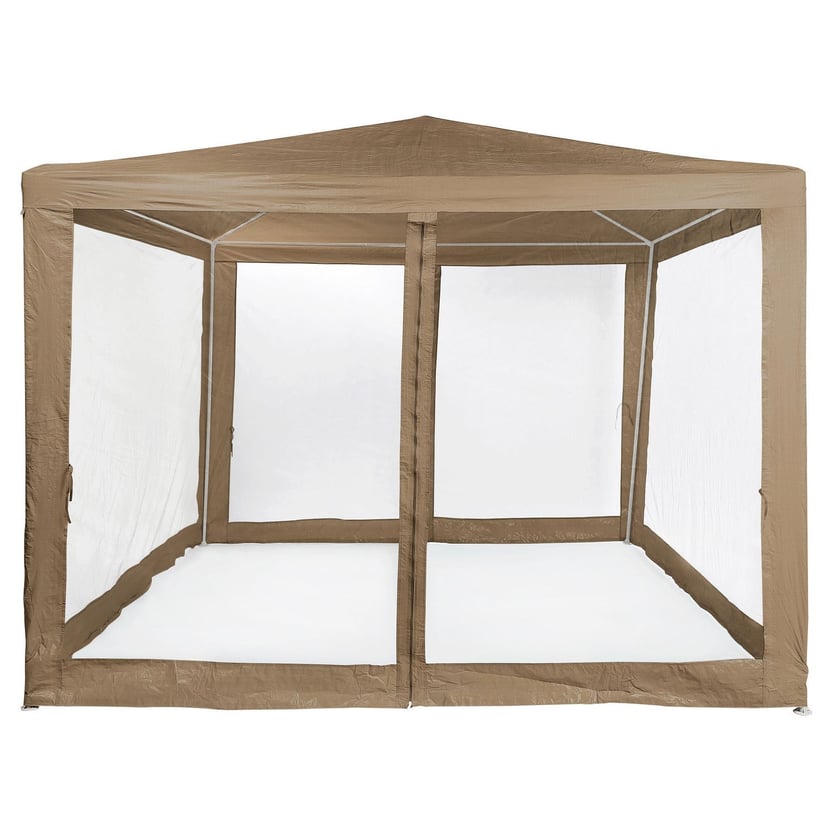 Toldo de restaurante color topo con mosquitera apto para terraza exterior patio 3 x 3 m