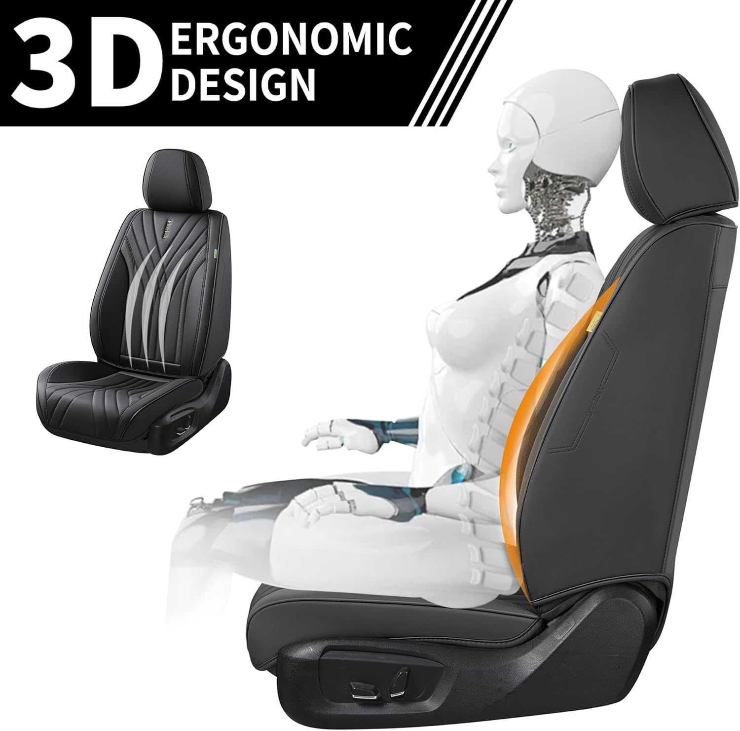 FLORICH - Juego completo de fundas de asiento de piel, fundas universales para 5 asientos, protector de asiento de coche, cojín de piel para asiento de coche, fundas de asiento de automóvil marrones,