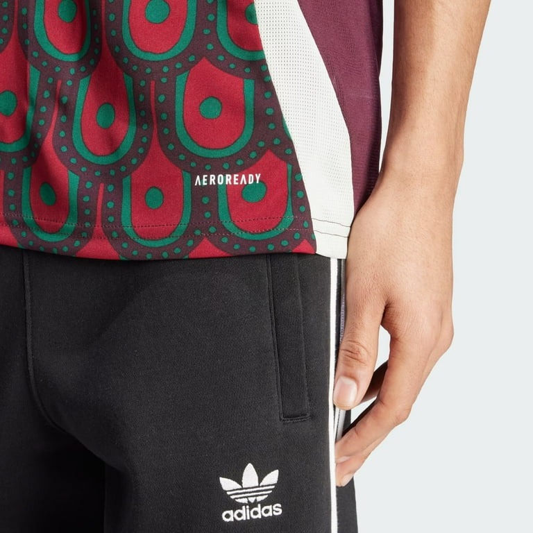 Jersey Playera Adidas de La Seleccion Nacional de Mexico Visitante Tinto Para Hombre（conjunto de 3 piezas）