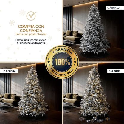 ESQUIMAL Árbol de Navidad Escarchado Ramas PVC y PE, Cedro del Himalaya Frondoso (Verde Nevado, 1.8 m)
