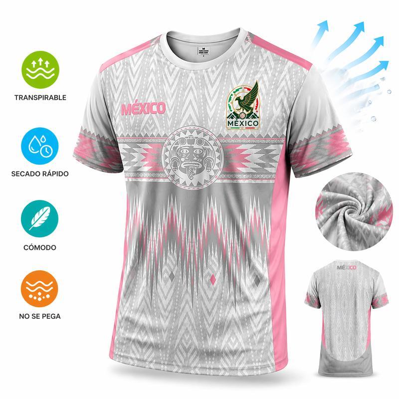 Camiseta deportiva de manga corta, edición limitada con estampado de motivos de aficionados al fútbol de estilo mexicano, modelo 2026, apta para entrenamiento al aire libre, unisex, tejido cómodo y transpirable, ideal para competiciones, entrenamiento y u