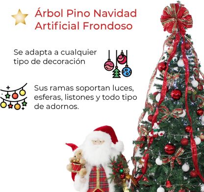 JARDIMANÍA, Árbol Navidad Premium, Pino Artificial, 630 Ramas, 180 cm de Altura