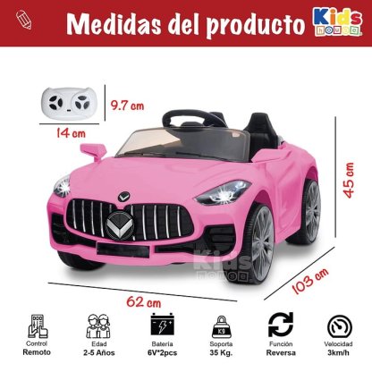 Kids House Carro Montable para Niños DASH, con Luz, Música USB MP3, Educación Temprana, Batería Dual 6V, Diseño Compacto y Seguro