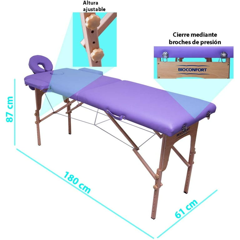 Cama de masaje Morado Nanofort Portatil plegable con accesorios