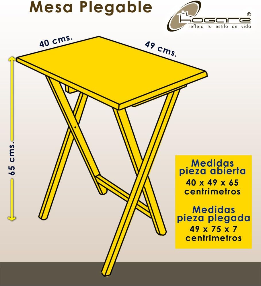 Hogare Mesas Plegables De Servicio con Base, Mesa, Mesa Auxiliar, Mesita, Juego de Parota (Chocolate)