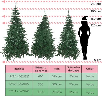 JARDIMANÍA, Árbol Navidad Premium, Pino Artificial, 630 Ramas, 180 cm de Altura